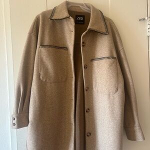 Zara Beige Shirt Jacket